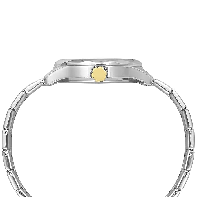 TIMEX Analog Watch for Man with White Round Dial & Two Tone Stainless Steel Bracelet Band Water Resistant Men's Wrist Watches - TW0TG7616