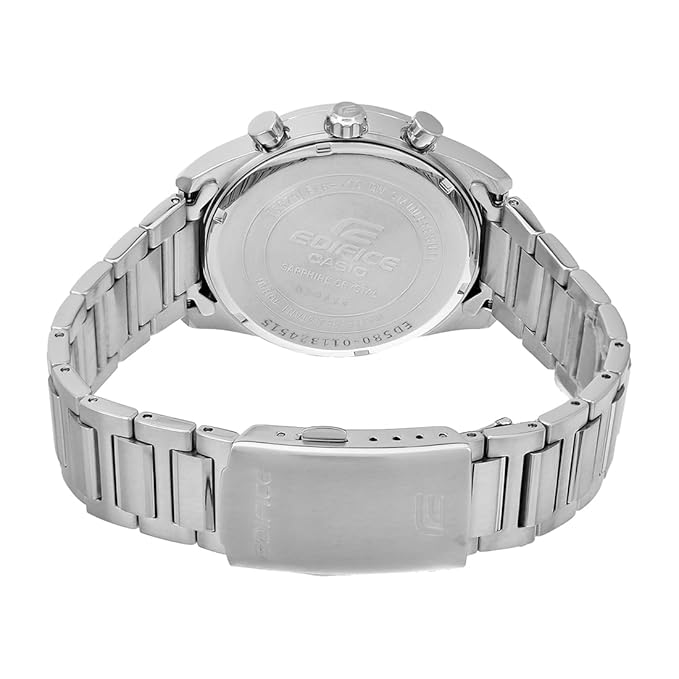 Casio Edifice EFB-710D-1AVUDF Black Analog Dial Silver Stainless Steel Band Men's Watch Chronograph Sapphire Glass ED580