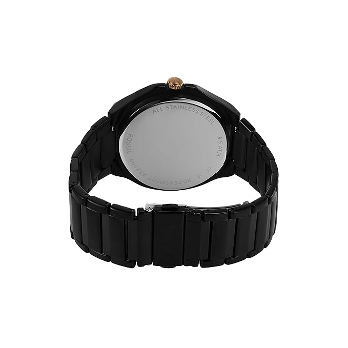Fossil Evanston Black Quartz Stainless Steel Watch BQ2645SET