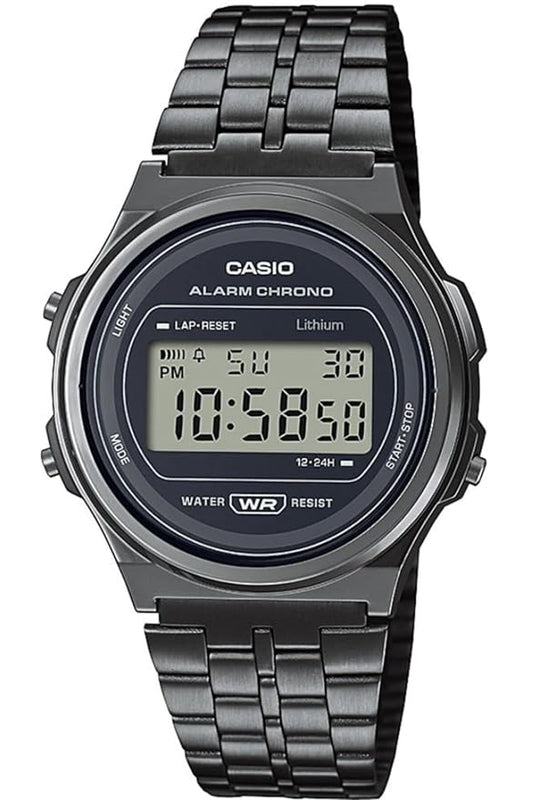 Casio Digital Black Dial Unisex-Adult Watch-A171WEGG-1ADF - D225