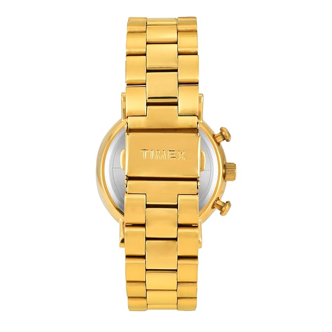 TIMEX Analog Watch for Man with Black Round Dial & Gold Stainless Steel TWEG20025
