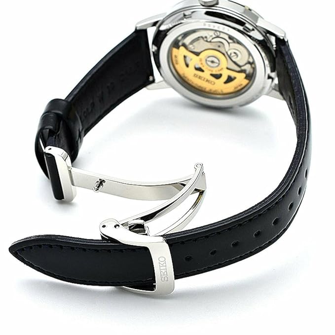 Seiko Leather Analog Blue Dial Men Watch-Srpe43J1, Blue Band
