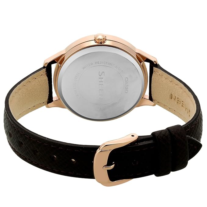 Casio Sheen Analog Brown Dial Women's Watch - SHE-3058PGL-5AUDR(SX202)