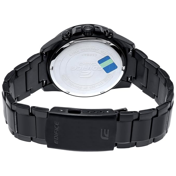 Casio Edifice EFR-526BK-1A1VUDF Black Analog Dial Black Stainless Steel Band Men's Watch Chronograph 100M Water Resistant EX206