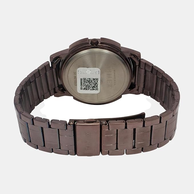 TIMEX Men's Brown Round Chronograph Stainless Steel Watch TW000U324-EX