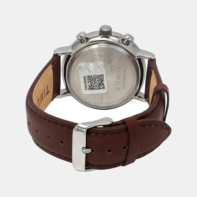 TIMEX Men's Blue Round Chronograph Leather Watch TWEG20024-EX