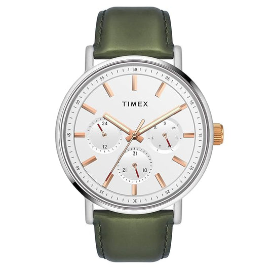 TIMEX Analog Watch for Men with Round Dial & Water Resistant Man's Wrist Watches  - TWEG20015