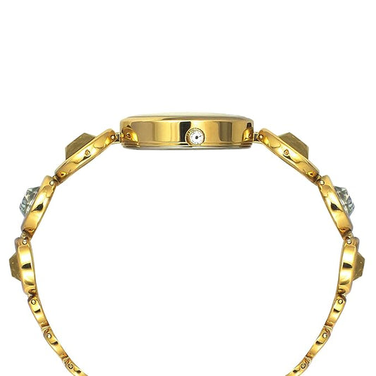 TIMEX Fria Analog Watch for Women with Silver Round Dial & Gold Brass Bracelet Band Water Resistant Women's Wrist Watches - TWEL16400