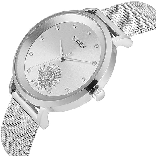 TIMEX Analog Watch for Woman with Round Dial & Water Resistant TWEL12920