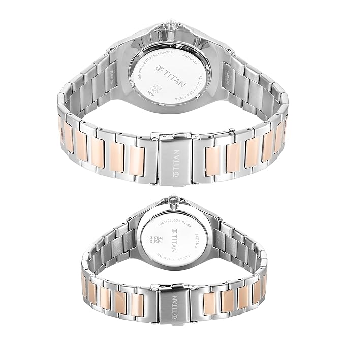 Titan Modern Bandhan Quartz Analog Silver Dial Pair Watches - 9401094210KM01