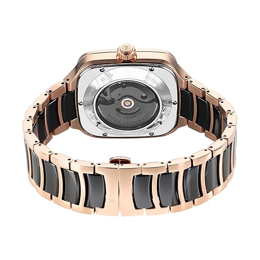 Titan Ceramic Fusion Skeleton Automatic Rich Black Dial Steel & Ceramic Strap Analog Watch for Men-90175KD03/NT90175KD03