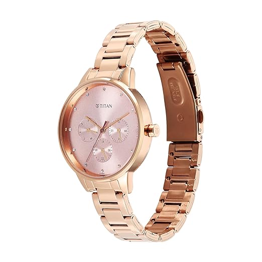 Titan Women Razzle Dazzle Pink Dial Stainless Steel Analog Watch - 2648WM08