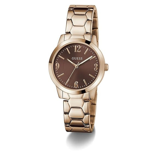 GUESS Round 34mm Brown Dial Analog Women Watch - GW1028L4