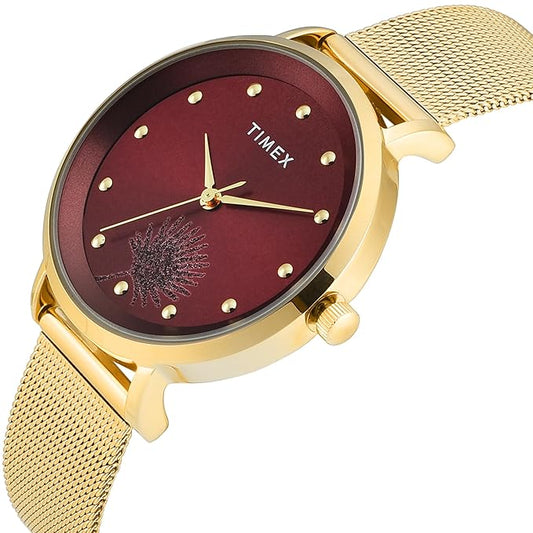 TIMEX Analog Watch for Woman with Round Dial & Water Resistant Women's Wrist Watches - TWEL12923