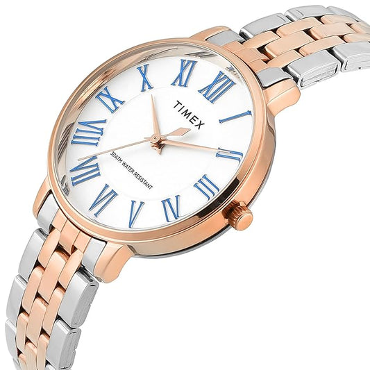 TIMEX Analog Watch for Woman with Round Dial & Water Resistant TWEL19109
