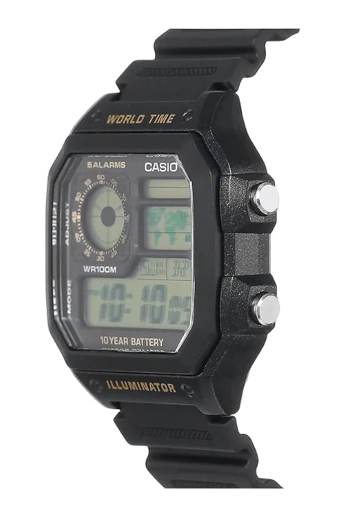Casio Youth Series Digital Black Dial Men's Watch - AE-1200WH-1BVDF(D098)
