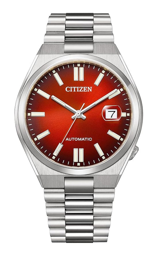 Citizen Stainless Steel Mens Automatic Gents Analog Watch - Tsuyosa Collection - Nj0150-56W, Dial-Color:Red, Band Color:Silver