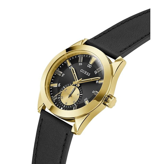 Guess Leather Analog Black Dial Men's Watch-Gw0793G2