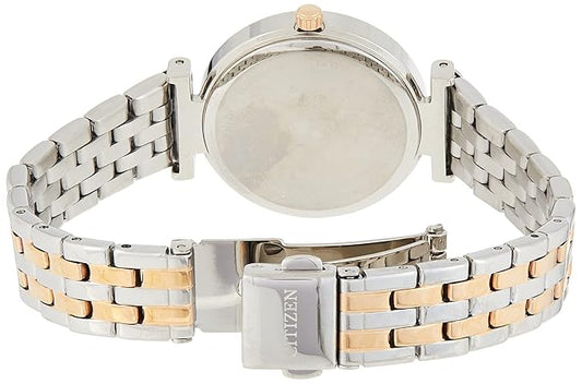 Citizen Stainless Steel Women's Quartz Ladies Analog Blue Dial Rose Gold Strap Watch -Er0218-53L