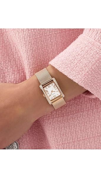 GUESS Rectangle 23mm White Dial Analog Women Watch - GW0997L3