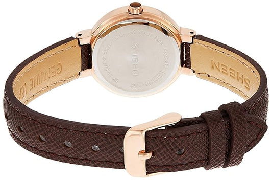 Casio Women Leather Sheen Analog Brown Dial Watch-She-4029Pgl-5Audf (SX214)