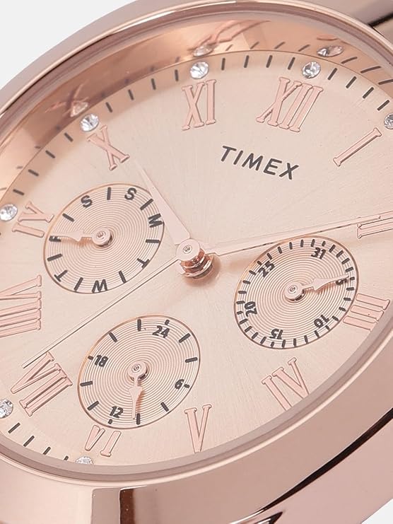 Timex Fashion Rose Gold Dial Women Watch-TW000Q810