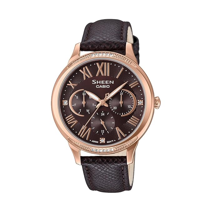 Casio Sheen Analog Brown Dial Women's Watch - SHE-3058PGL-5AUDR(SX202)