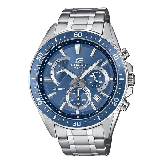 Casio Edifice EFR-552D-2AVUDF Analog Blue Dial Men Watch Silver Stainless Steel Strap (ED615)