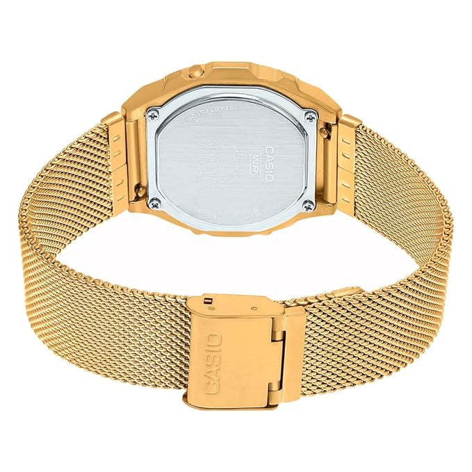 Casio Unisex Stainless Steel Digital Gold Dial Watch-A1000Mg-9Ef- D265