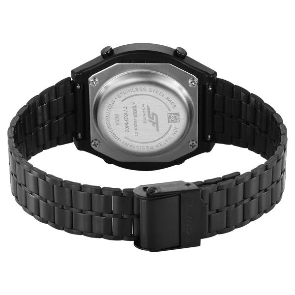 Sonata CirQle Digital Dial Stainless Steel Strap Watch For Men 77162PM02W