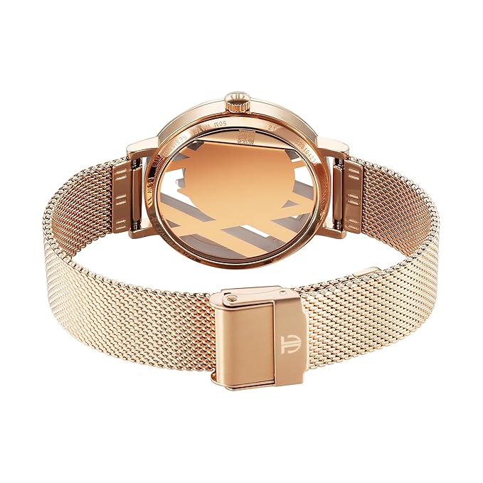 Titan Purple Abstract Quartz Analog Rose Gold Stainless Steel Strap for Women-95228WM01