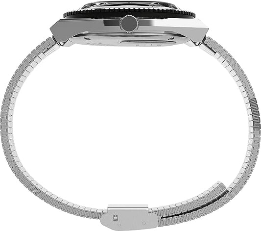 TIMEX Q Diver Inspired Quartz Analog Watch for Men with Stainless Steel Bracelet & Round Case - TW2U61800U9