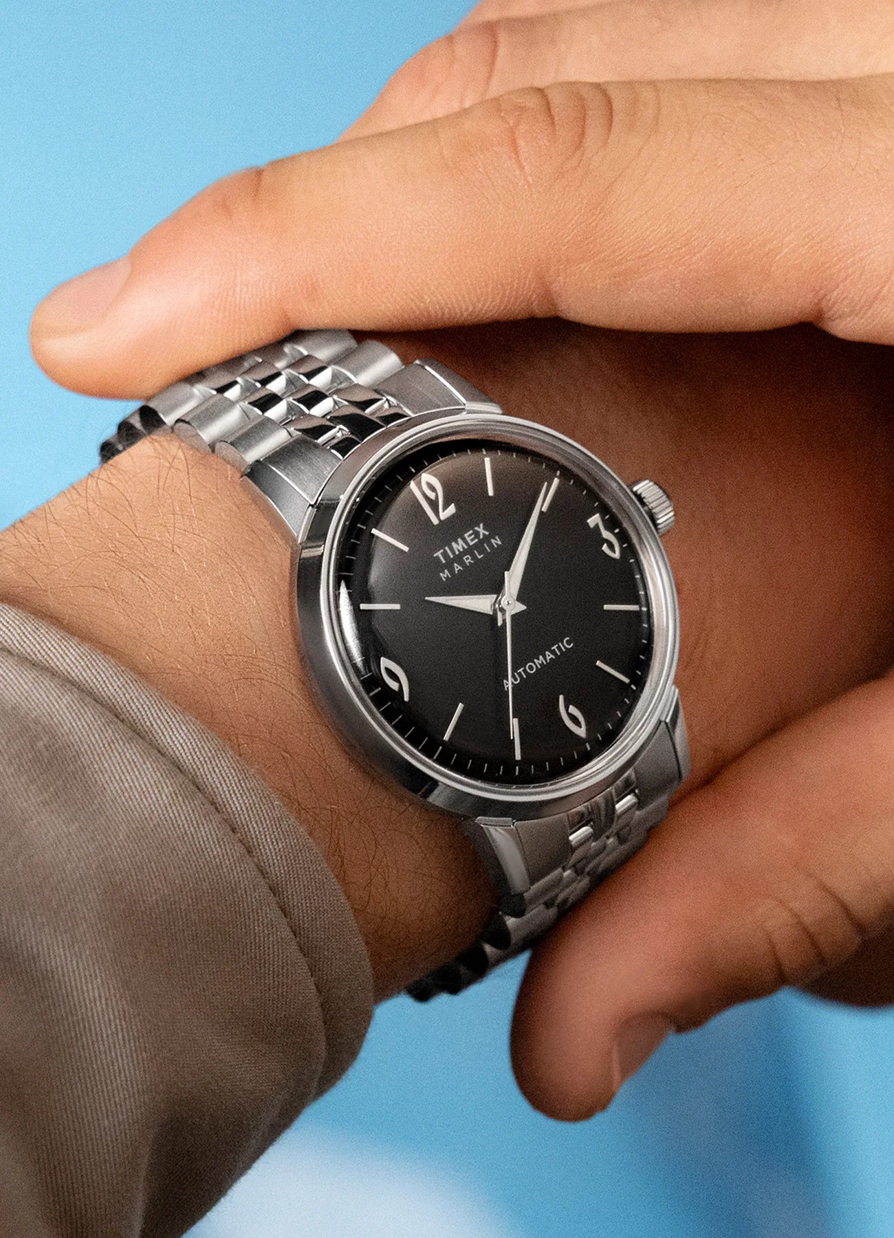 TIMEX Marlin Black Round Dial Mechanical Automatic Men's Watch - TW2W93200UJ