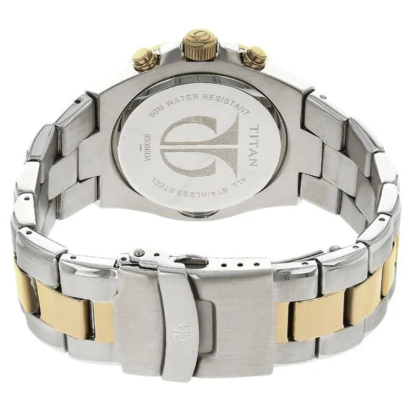 Titan Chronograph White Dial Stainless Steel Strap watch for Men nu9308bm01