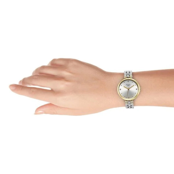 Titan Raga Showstopper Quartz Analog Silver Dial Metal Strap Watch for Women nu95262bm01