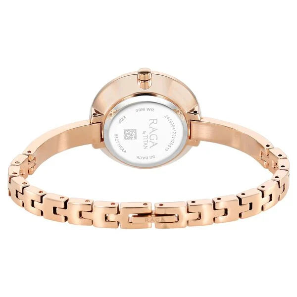 Titan Raga Showstopper Quartz Analog Purple Dial Metal Strap Watch for Women nt95271wm01