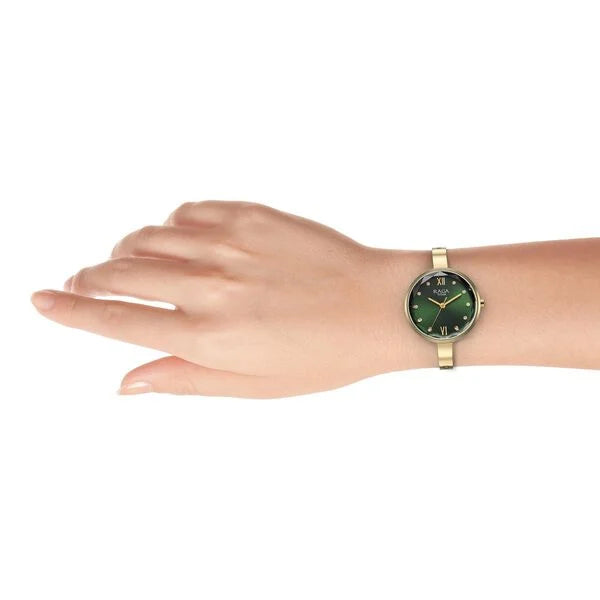Titan Raga Showstopper Quartz Analog Green Dial Metal Strap Watch for Women nu95271ym01 Women's Watch