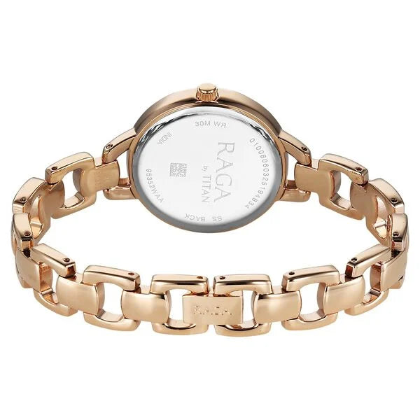 Titan Raga Showstopper Quartz Analog Rose Gold Dial Metal Strap Watch For Women nu95352wm01 Women's Watch
