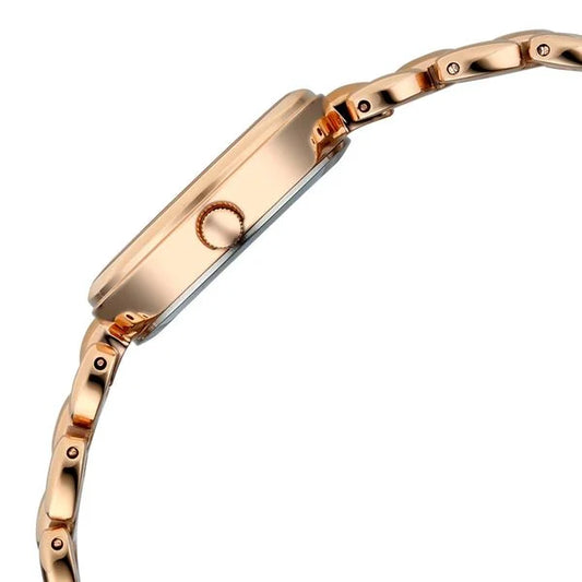 Raga Showstopper Quartz Analog Mother of Pearl Dial Rose Gold Metal Strap Watch For Women 95461wm01