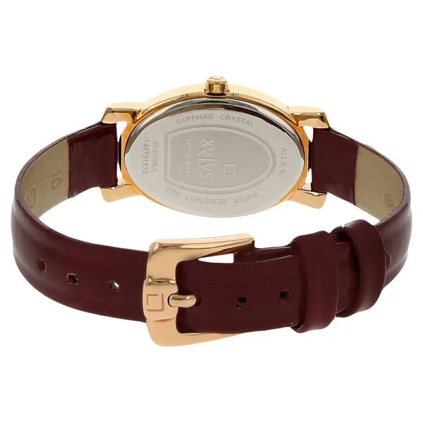 Xylys Swiss Analog Brown Leather Strap and Mother of Pearl Dial Watch For Women NF9728WL02