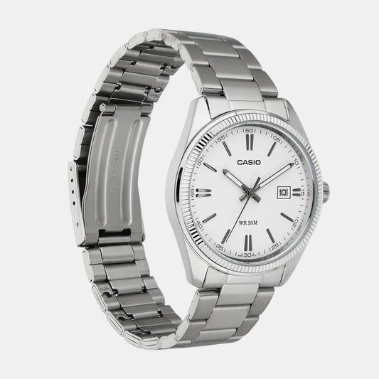 Enticer Men Quartz White Dial Analog Stainless Steel Watch A1539