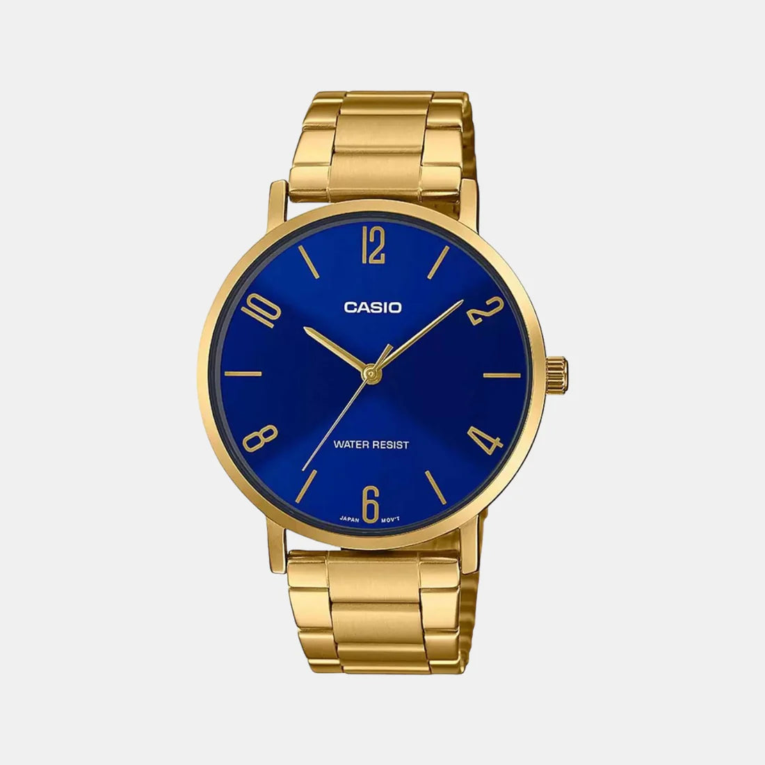 Casio Enticer Men Quartz Blue Dial Analog Stainless Steel Watch A1818