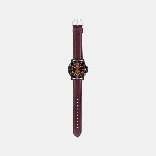 Enticer Men Quartz Brown Dial Chronograph Leather Watch A2071