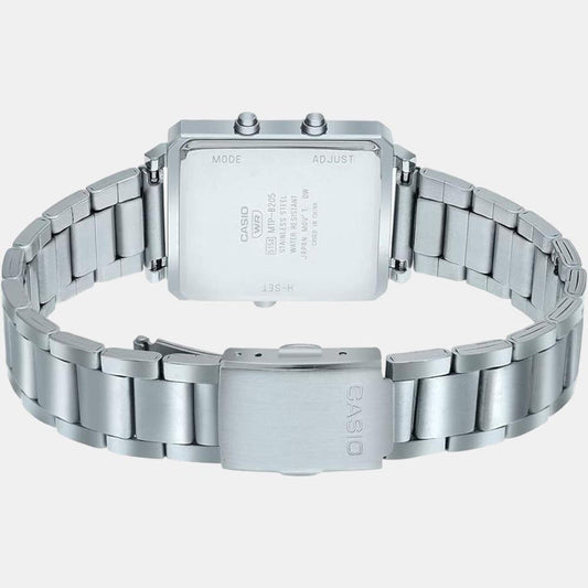 Enticer Men Quartz White Dial Analog-Digital Stainless Steel Watch A2084