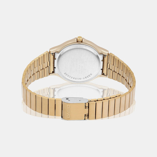 Youth Unisex Quartz Gold Dial Analog Stainless Steel Watch A2297