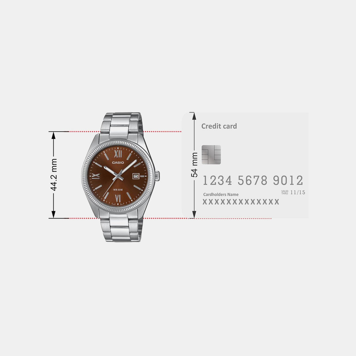 Enticer Men Quartz Brown Dial Analog Stainless Steel Watch A2342