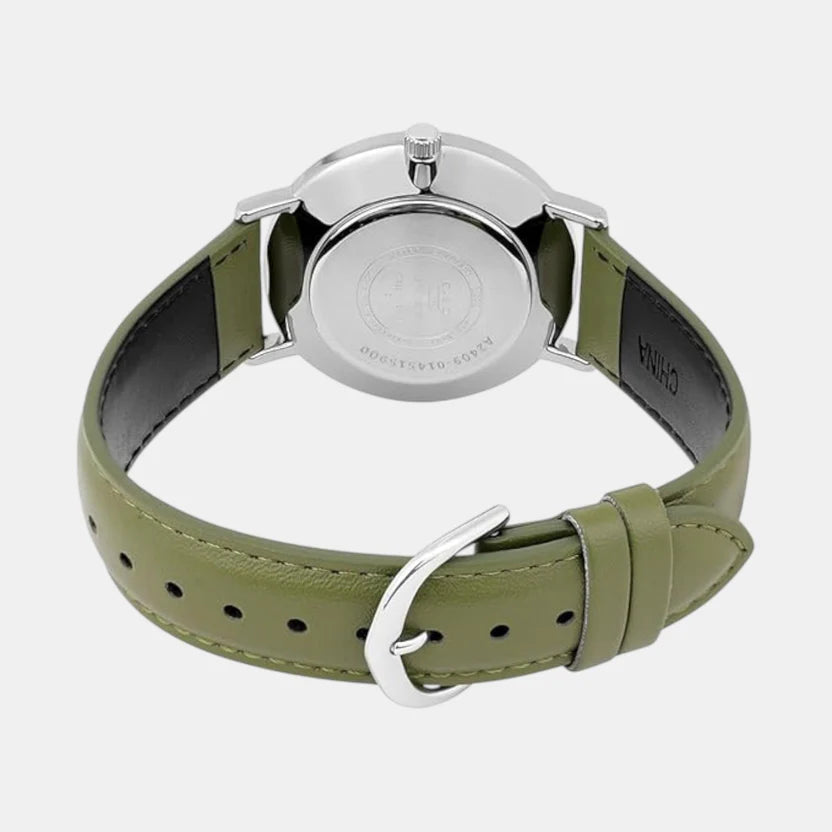 Casio Enticer Men Quartz White Dial Analog Leather Watch A2409