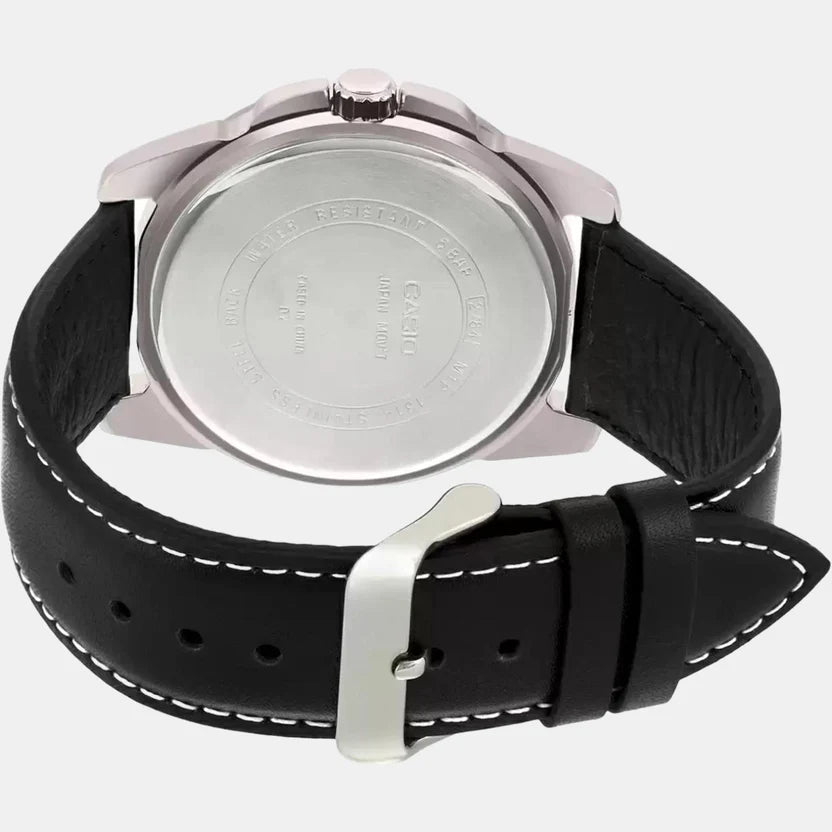 Casio Enticer Men Quartz Black Dial Analog Leather Watch A554