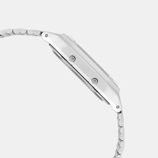 Casio Vintage Unisex Quartz Ice Blue Dial Analog-Digital Stainless Steel Watch AD270