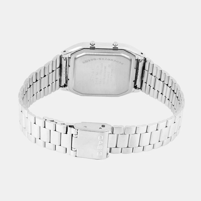 Casio Vintage Unisex Quartz Ice Blue Dial Analog-Digital Stainless Steel Watch AD270